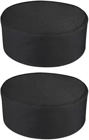 [Cabilock] 2pcs Chef Hat Mens Work Hat Work Tie Breathable Chef Mens Hats Chefs Hat Hair Net for Men Hat for Women Headwear for Women Mesh Cotton Cloth Men and Women Flat Cap Aldult Black