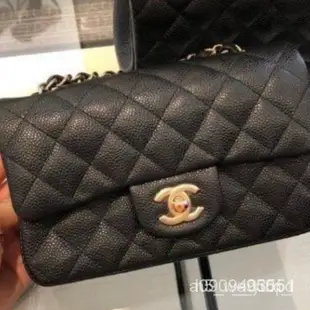 二手真品 CHANEL MINI COCO 20 香奈兒 荔枝牛皮 斜背包 肩背包 金鏈 黑色 菱格紋 A6990