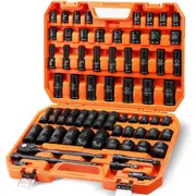 Master Impact Socket Set, 1/2" Drive, Metric & Imperial - 66 Piece Set
