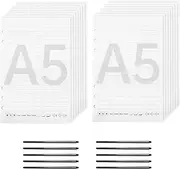 A5 Paper 120 Sheet and 10pcs Ballpoint Pen Refills for Notebook Digital Pen Compatible with Boardpen and Ophaya APP Support Notes Taking Recording Storing