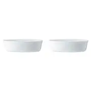 2x Mikasa Chalk Kitchen Tableware Dining Porcelain Oval Pie Dish, 18cm, White