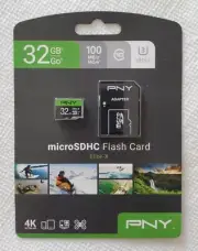 PNY 32GB Elite-X Class 10 U3 microSDHC Flash Memory Card New!!!