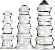 Conical 3 Sizes Large Glass Anal Plug Huge Butt Plug, Smooth Crystal Anal Balls Anal Beads Sex Toys for Women Men(L)