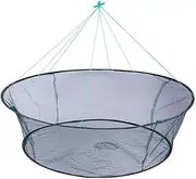 Foldable Fishing Net, Nylon Minnow Trap Crab Trap Crab Net, Drop Net for Pier Fishing, Drop Nets for Pulling Up Fish with Rope, Portable Bridge Fishing Nets for Minnows Crawfish Shrimp