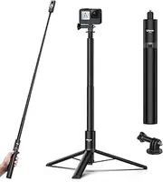 jusmo TT52 Invisible Selfie Stick Tripod Compatible with Insta360 GO 3/X3/ONE RS(1-Inch 360 Excluded)/ONE X2/ONE X/GO 2/ONE R/ONE, 150cm (49in)