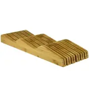 W Home Premium Bamboo Knife Storage Block, Beige