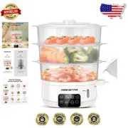 13.7QT Electric Food Steamer with 3 BPA-Free Tiers - Quick & Healthy Cooking