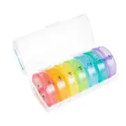Maxpert Weekly Round Pill Organizer - 7 Day AM/PM Pill Box and Pill Planner
