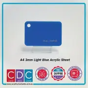 A4 Light Blue 4 Pack 3mm Acrylic Perspex Sheet