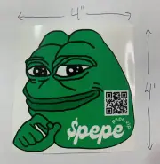 Pepe The Frog $pepe Crypto Meme Vinyl Car Window Decal Bumper Sticker pepe.vip