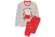 Peppa Pig Womens/Ladies Mummy Pig Christmas Pyjama Set (Red/Grey) - UTNS6679