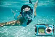 24MP Waterproof Digital Camera Underwater Camera for Snorkeling -Blue