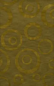 Green Transitional Bubbles Rings Area Rug Circles DV5