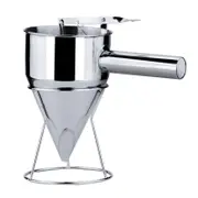Stainless Steel Pancake Batter Dispenser, 1200ml Funnel with Rack Handle Silver