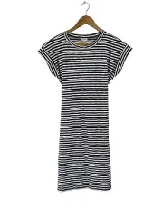 J. Crew Size S Black and White Striped Tie Back Stretch Knit Dress - New