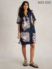 White Stuff Blue June 100% Linen Dress (H50108) | $182