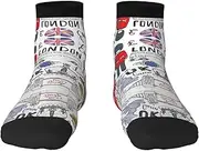 [JBYJBX] I Love London Print Adult Socks Womens Mens Workout Thermal Cozy All-Season Gift Holiday Articles Use