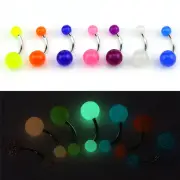 7PCS/Set Glow In The Dark Belly Button Navel Bar Rings Body Piercing Jewelry+ #❤