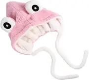 [VALICLUD] Frog Theme Ear Protection Hat Soft Plush Knitted Cap Girls Warm Hat Headwear Pink