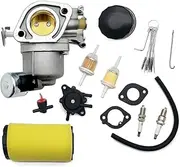 TWDRET Z335E Carburetor with Air Filter and Fuel Pump Compatible with John Deere Z335E Zero Turn Mower