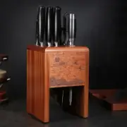 Knife Holder Wood Hollow Block Scissors Slicer knives Storage Organizer Kitchen