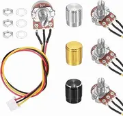 uxcell 3Pcs WH-148 Potentiometer 3Pins B1K±20% Ohm Linear Taper Rotary Potentiometer XH2.54 Variable Resistor Potentiometers with 3 Aluminum Knobs for Audio Equipment, DIY Electronics