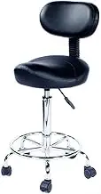 Saddle Stool,Saddle Chair,Ergonomic Rolling Chair with Back Support,Adjustable Height and Loading Capacity 330ibs for Office Salon Shop