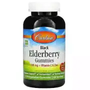 2 X Carlson Labs, Black Elderberry Gummies + Vitamin C & Zinc, Natural Berry, 50