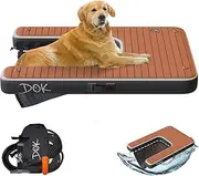 Dog-DOK Inflatable Dog Water Ramp: Safe & Easy Access for Dogs Up to 210 lbs; Floating Dog Ramp for Pool, Boat, & Dock | Non-Slip EVA Foam Dog Platform, High Visibility, & Larger Steps, Black