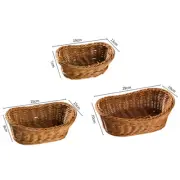 Rattan Basket Fruit Bread Snack Storage Basket Kitchen Dining Organizer Basket
