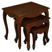 Queen Anne Nesting Table - Set of 3 - Mahogany