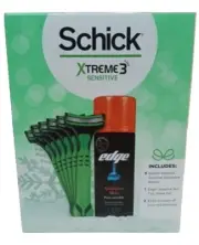 Schick "XTREME 3" SENSITIVE -Pack Of 6- Disposable Razors + 7 Oz Shaving Gel