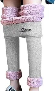 [Generic] Fleece Lined Leggings for Women Thick Winter Warm Thermal Legging High Waisted Tummy Control Workout Yoga Pants 2024