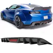 Carbon Fiber Look Car Rear Lower Bumper Wing Diffuser Canards For Chevy Camaro