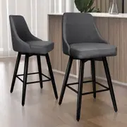 2x ALFORDSON Bar Stools Megan Swivel Metal Dark Grey