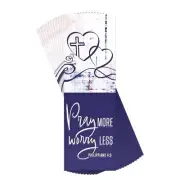 Pray More Worry Less 6 x 2 Inch Cardstock Bookmark Place Keeper; Pack of 12