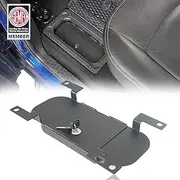 Hooke Road RAM Rear Seat Organizer Locking Tray Lock Vault Extra Storage Box for 09-18 Dodge RAM
