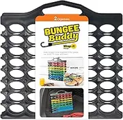 Wrap-It Storage Bungee Buddy by - Bungee Cord Holder (2-Pack) - Storage for Assorted Size Heavy Duty Bungee Cords or Straps with Hooks for Automotive and Garage Organization