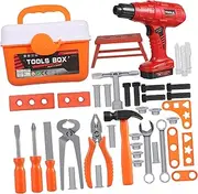 Toddmomy 1 Set Tool Set Pretend Play Construction Kit with Power Drill Driver Storage Box Educational Tools for Imaginative Play