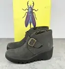 Fly London Birt Boots Women’s Eu 40 US 9.5 Suede Wedge Boots New In Box