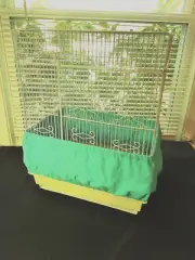 LARGE Bird CAGE Seed Catcher Skirt 100% Cotton Flannel "LIGHT AQUA"