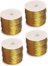 WOONEKY 4Rolls Elastic Cords of Durable Decorative Craft Rope for Secure Tying Packaging for Wrapping Crafts DIY Projects High Elasticity Break Resistant