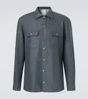 [Brunello Cucinelli] Brunello Cucinelli Virgin wool flannel overshirt UK 15 grey
