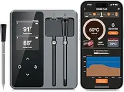Dual Probes Bluetooth Meat Thermometer, INSMART 330FT Range Wireless Meat Thermometer with LCD Screen, Smart APP Cooking Probes for BBQ Oven Grill Smoker Kitchen Air