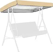 Swing Canopy Replacement, 75x47 Waterproof Swing Cover Replacement, Sunproof Outdoor Swing Cover for Garden Swing Chair Beige