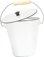 GRADENEVE Thickened Enamel Storage Bucket with Lid Versatile Water and Milk Can for Camping Backyard Picnics and Household Cleaning Design with Practical Carrying Handle