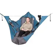 Sztxj Portable outdoor camping hammock with mosquito net hanging blue