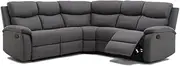 [Foret] Fabric 5 Seater Recliner Corner Lounge Sofa Bed Footrest Couch Chaise Grey