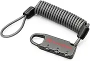 Henry Begins DLK120 Gunmetal 16835 Daytona Motorcycle Seat Bag Compatible Key Padlock Tip Loop Wire Length 47.2 inches (1200 mm) Dial Lock Curl Cord Type