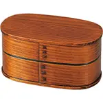 HAKOYA 日式午餐盒 2層 木質 扒漆 棕色 日本直送